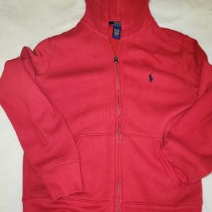 Boys Red Polo Ralph Lauren Zip Sweater